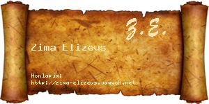 Zima Elizeus névjegykártya